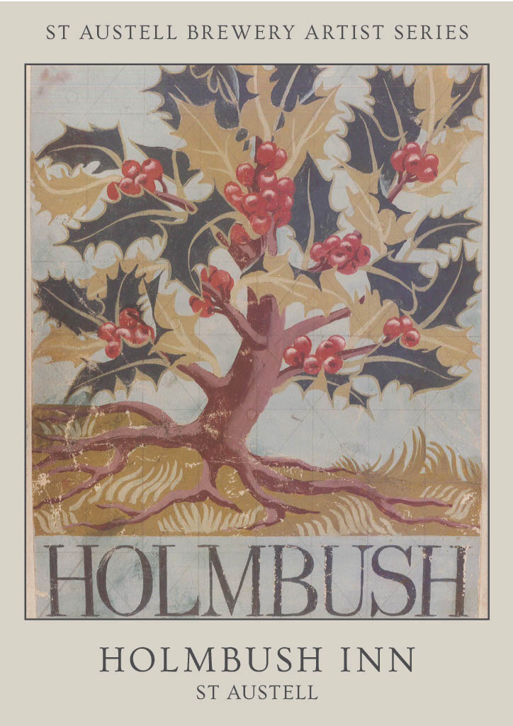 Holmbush Inn sign which shows a holybush