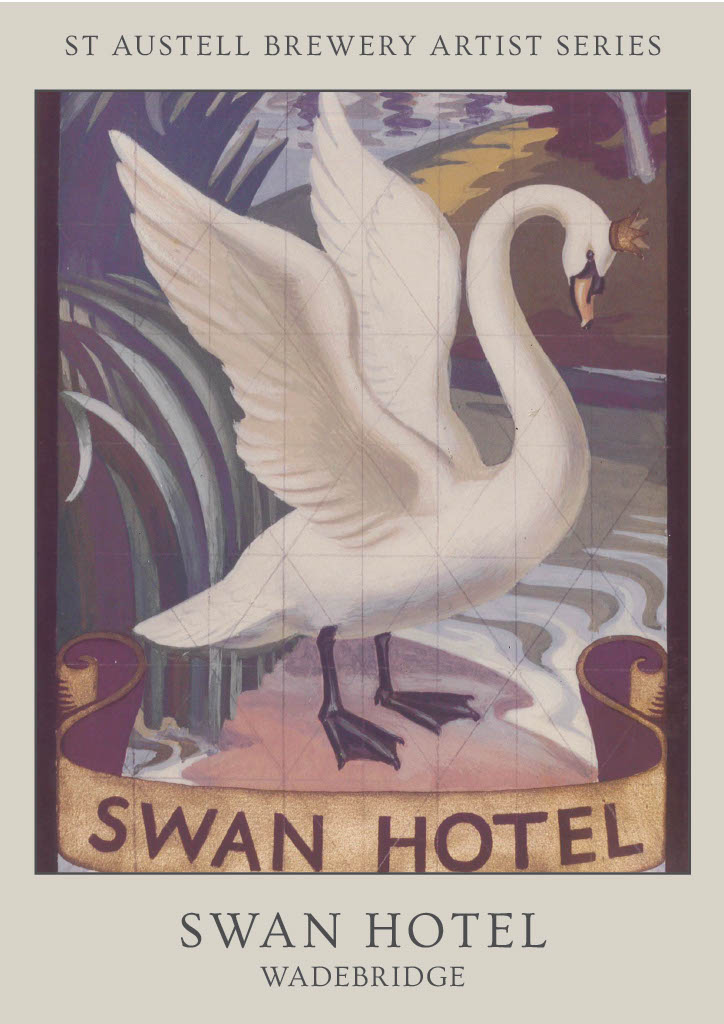 Swan Hotel Sign which shows a swan wearing a crown flapping its wings